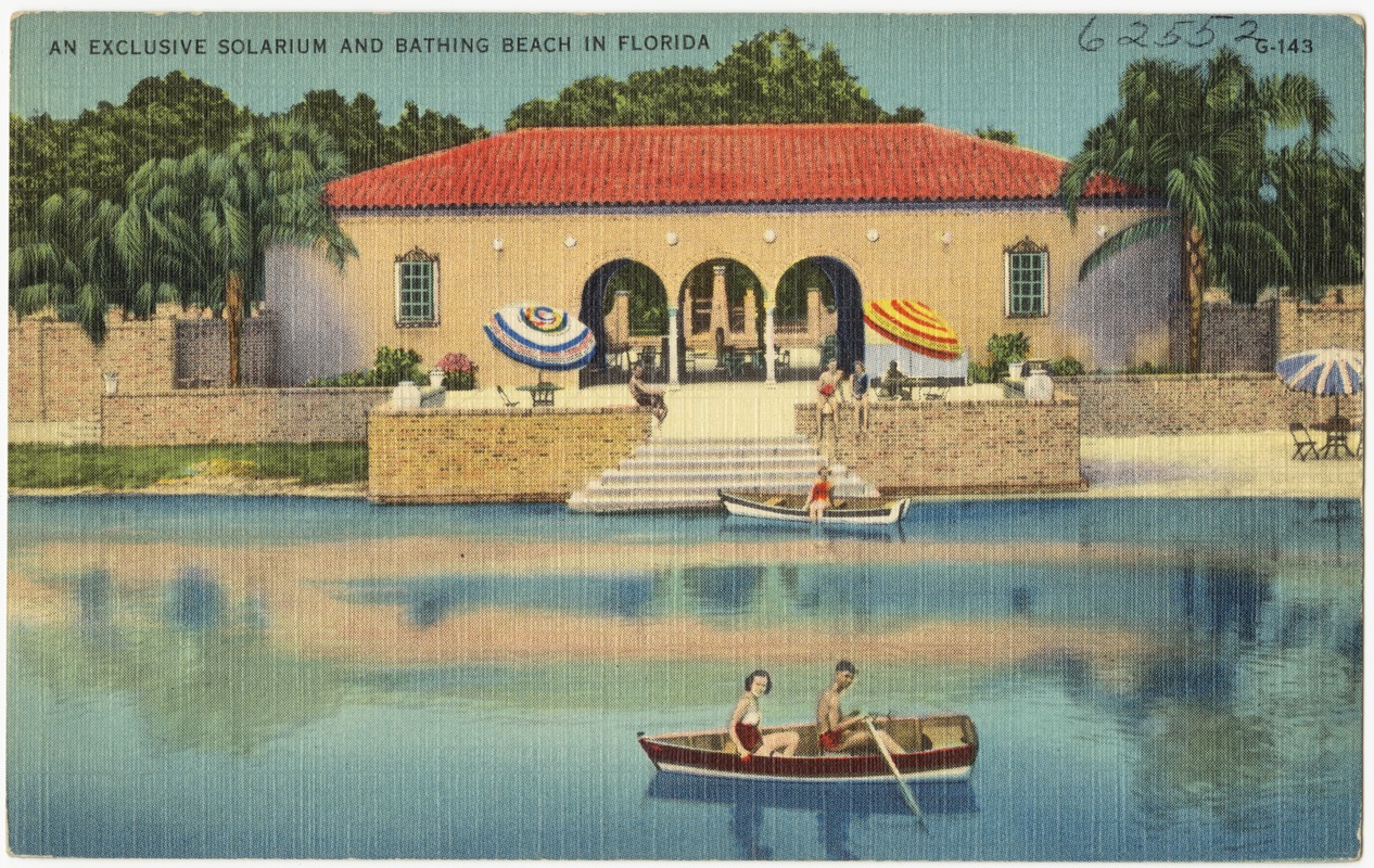 An exclusive solarium and bathing beach in Florida
