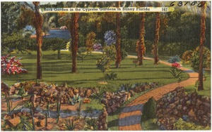 Rock garden in the cypress gardens in sunny Florida