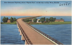 New overseas highway, above "Pigeon Key," on the way to Key West, Florida