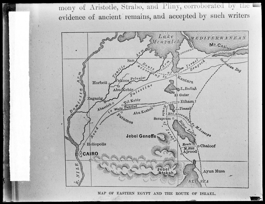 Map of eastern Egypt and route of Israel (Masonic)