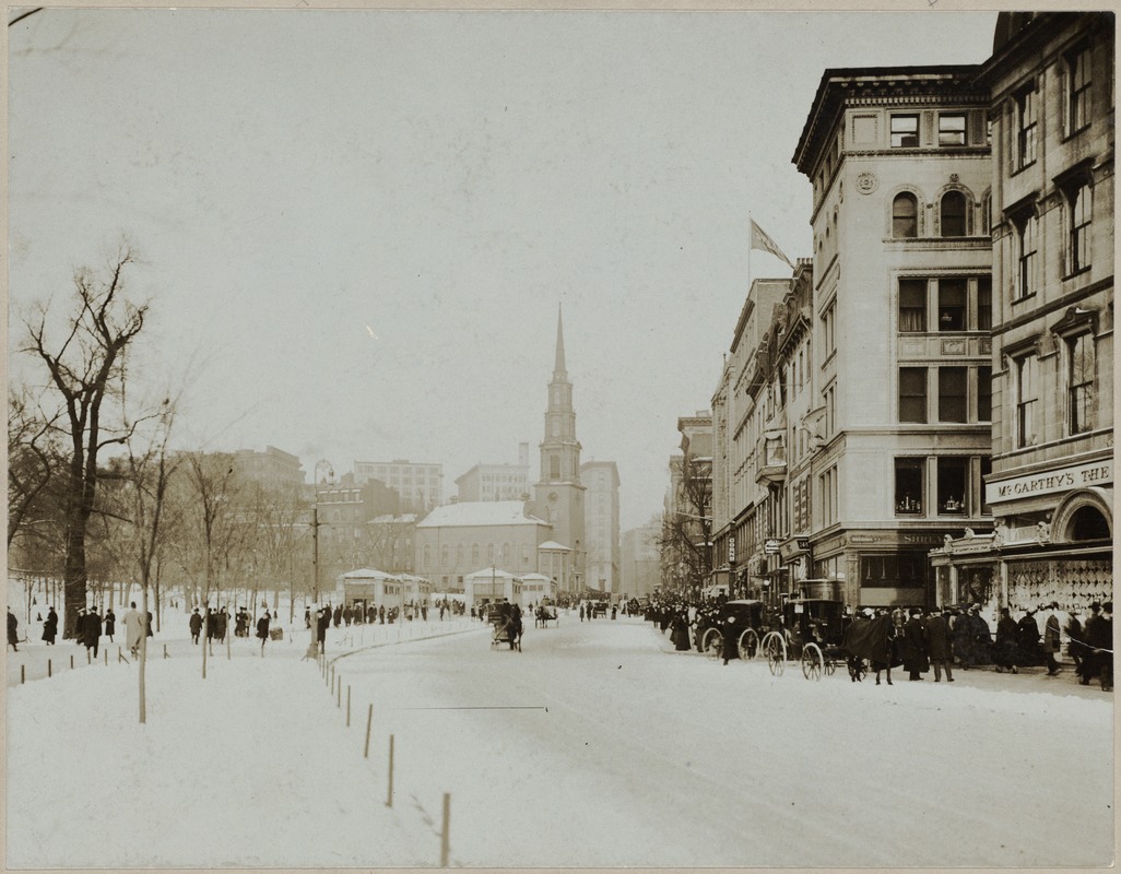 Boston, Mass. Tremont Street, Boston Common and Park St. Church Digital Commonwealth