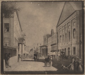 Tremont Street looking north, 1843
