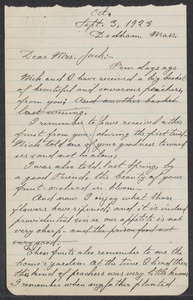 Sacco-Vanzetti Case Records, 1920-1928. Correspondence. Bartolomeo Vanzetti to Mrs. Cerise Jack, September 3, 1923. Box 40, Folder 38, Harvard Law School Library, Historical & Special Collections