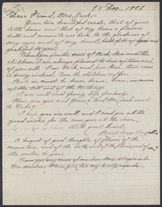 Sacco-Vanzetti Case Records, 1920-1928. Correspondence. Bartolomeo Vanzetti to Mrs. Cerise Jack, December 28, 1926. Box 40, Folder 47, Harvard Law School Library, Historical & Special Collections