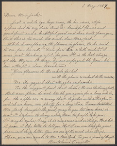 Sacco-Vanzetti Case Records, 1920-1928. Correspondence. Bartolomeo Vanzetti to Mrs. Cerise Jack, May 7, 1927. Box 40, Folder 51, Harvard Law School Library, Historical & Special Collections