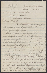 Sacco-Vanzetti Case Records, 1920-1928. Correspondence. Bartolomeo Vanzetti to Mrs. Virginia MacMechan, May 18, 1923. Box 40, Folder 58, Harvard Law School Library, Historical & Special Collections