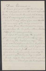 Sacco-Vanzetti Case Records, 1920-1928. Correspondence. Bartolomeo Vanzetti to Mrs. Virginia MacMechan, n.d. Box 40, Folder 67, Harvard Law School Library, Historical & Special Collections