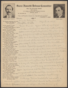 Sacco-Vanzetti Case Records, 1920-1928. Correspondence. Bartolomeo Vanzetti to Mrs. Maude Pettyjohn, April 10, 1925. Box 40, Folder 72, Harvard Law School Library, Historical & Special Collections
