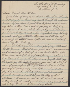 Sacco-Vanzetti Case Records, 1920-1928. Correspondence. Bartolomeo Vanzetti to Mrs. Gertrude L. Winslow, May 7, 1927. Box 40, Folder 117, Harvard Law School Library, Historical & Special Collections