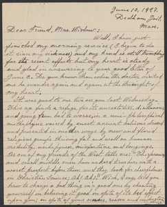 Sacco-Vanzetti Case Records, 1920-1928. Correspondence. Bartolomeo Vanzetti to Mrs. Gertrude L. Winslow, June 10, 1927. Box 40, Folder 118, Harvard Law School Library, Historical & Special Collections