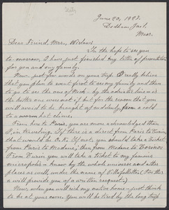 Sacco-Vanzetti Case Records, 1920-1928. Correspondence. Bartolomeo Vanzetti to Mrs. Gertrude L. Winslow, June 20, 1927. Box 40, Folder 119, Harvard Law School Library, Historical & Special Collections