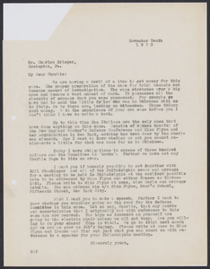 Sacco-Vanzetti Case Records, 1920-1928. Correspondence. Sacco-Vanzetti Defense Committee Correspondence to Charles Krieger, November 10, 1920; May 13, 1922. Box 41, Folder 23, Harvard Law School Library, Historical & Special Collections