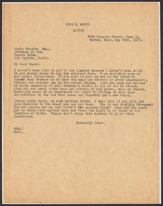 Sacco-Vanzetti Case Records, 1920-1928. Correspondence. Sacco-Vanzetti Defense Committee Correspondence to Chaim Shapiro, May 29, 1923. Box 41, Folder 36, Harvard Law School Library, Historical & Special Collections