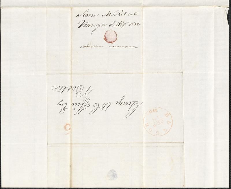 Amos M. Roberts to George Coffin, 16 September 1850