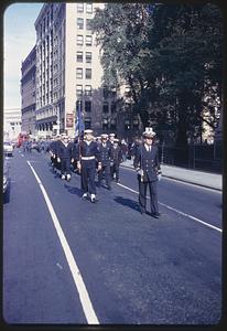 Coast Guard members marching in parade, Tremont Street, Boston