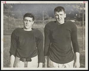 Boston English High Co-Captains - Quarterback Steve Ruggiero (left) and Steve McCabe, 205-pound tackle.