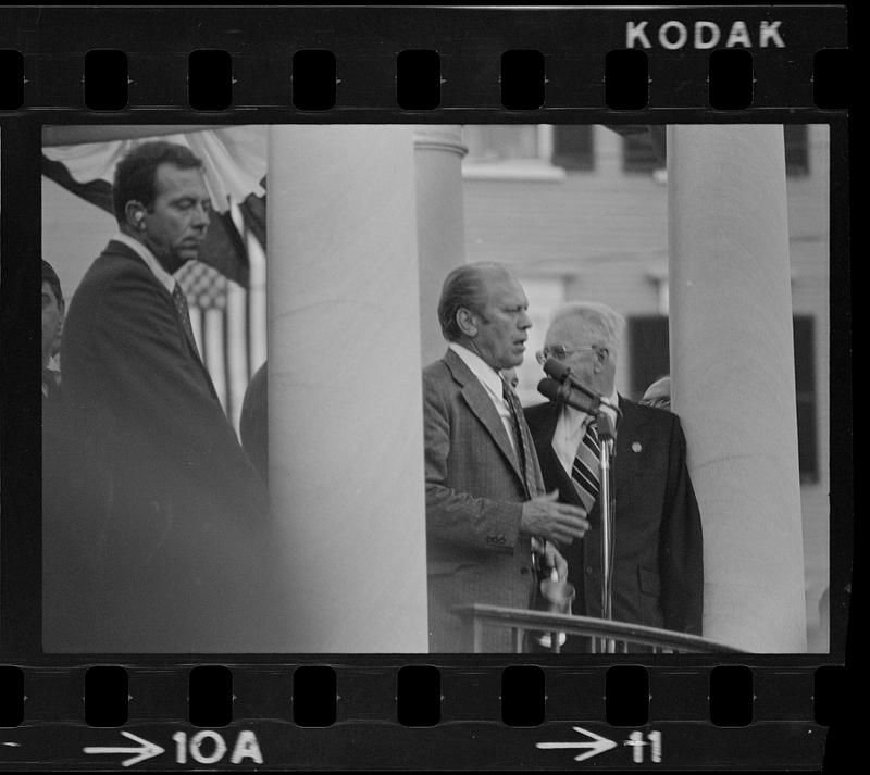 President Ford speaking in Exeter, New Hampshire