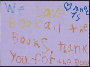 We love book all the books. Thank you for the book