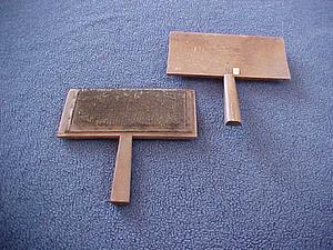 Pair of beechwood and steel wool carding brushes