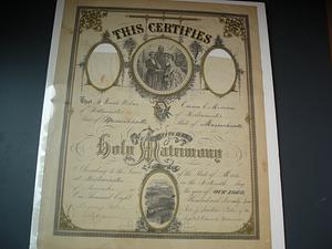 Marriage certificate with decorative borders