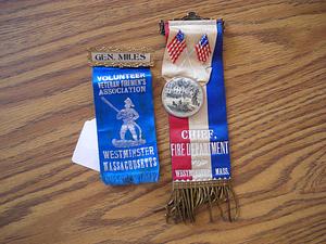 Ribbons and badges with text and images