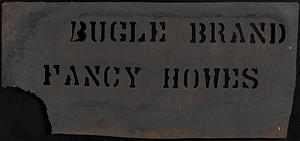 Bugle Brand Fancy Howes Barrel Stencil