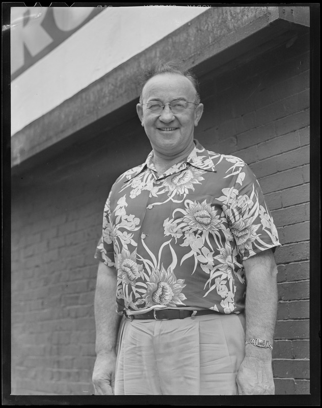 Man with Hawaiian print shirt