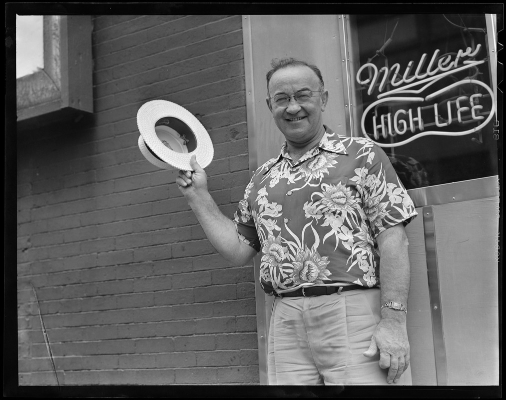 Man with Hawaiian print shirt