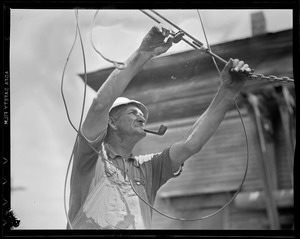 Man working on cable
