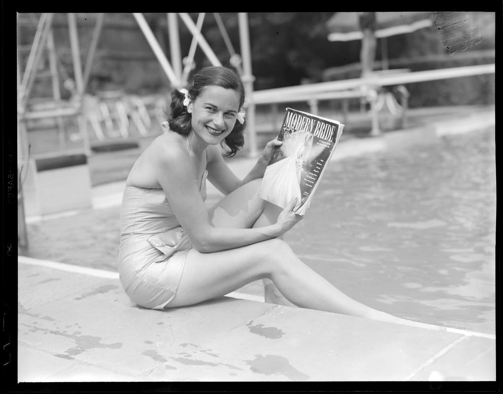 Smiling girl in bathing suit