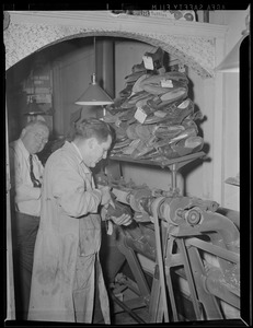Man working with shoes