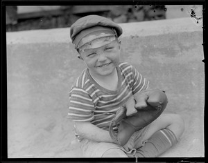 Boy with baseball glove