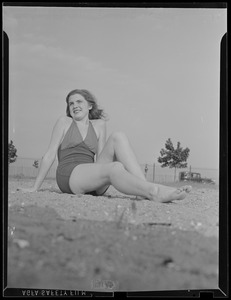 Unidentified woman at beach