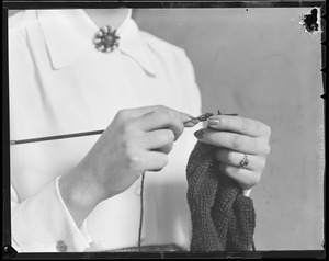 Knitting hands: close up - Mrs. Jones?
