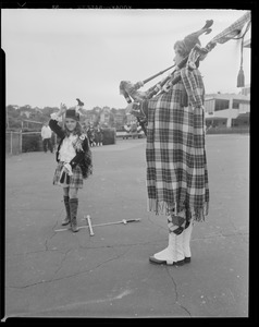 Bagpiper and dancer