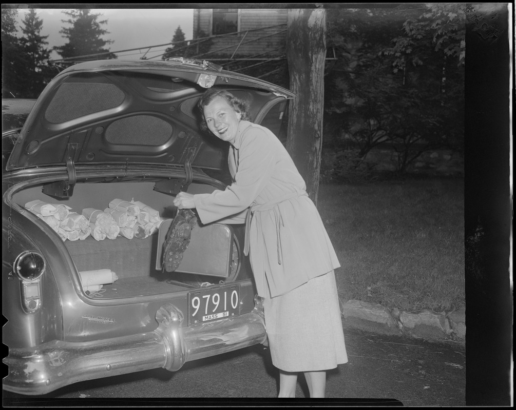 Woman loading car