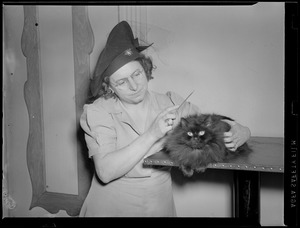 1 woman with cat
