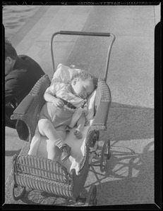 Baby naps in stroller
