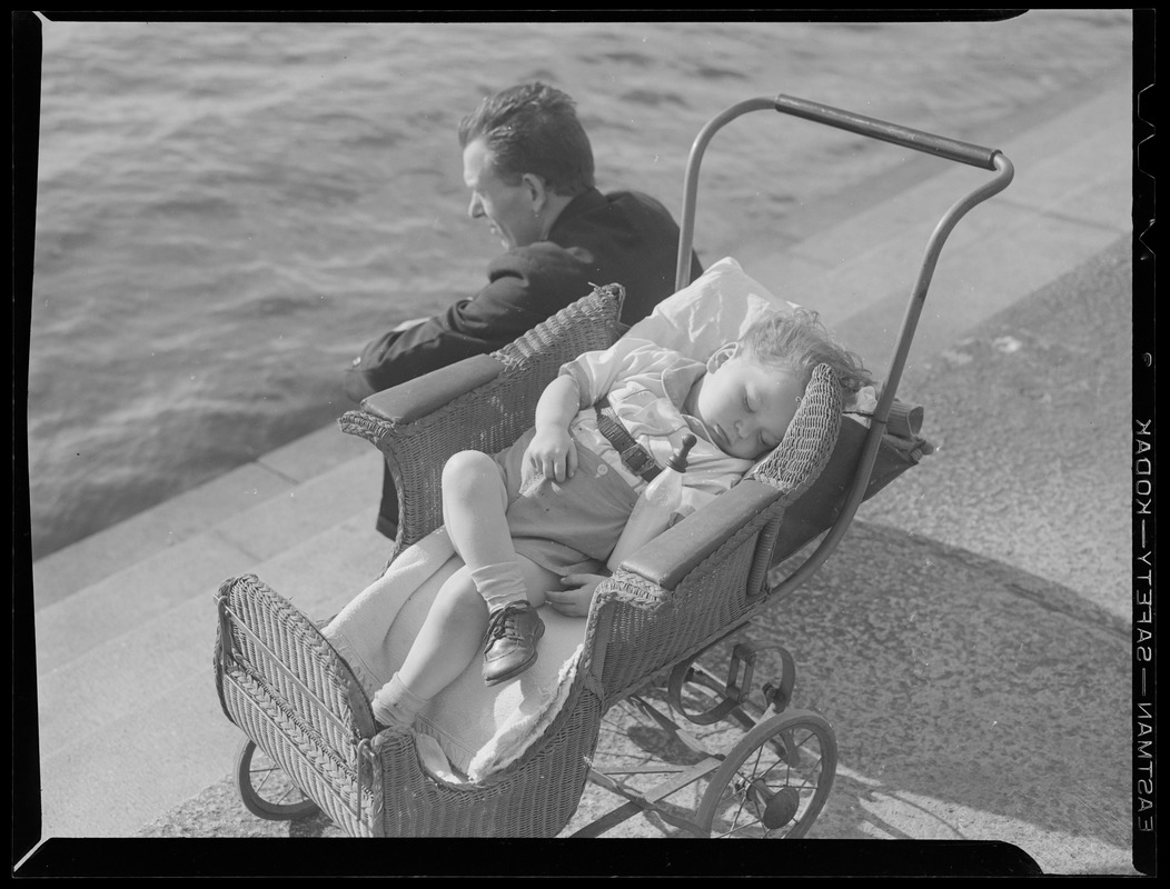 Baby naps in stroller