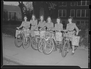 Girl scouts on bicycles
