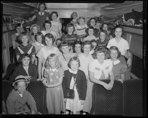 Schoolchildren in bus or train