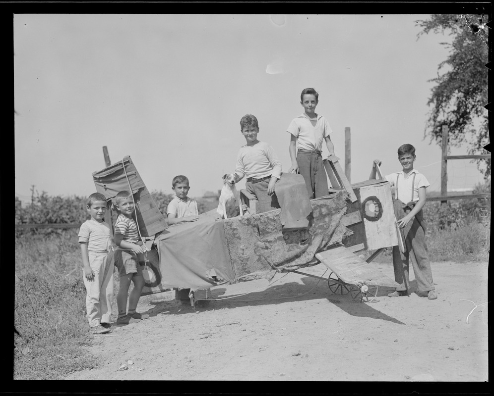 Children with home-made plane, Savin Hill