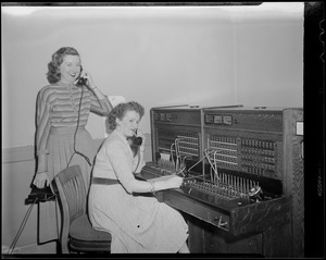 Women at switchboard, possibly related to Fenway
