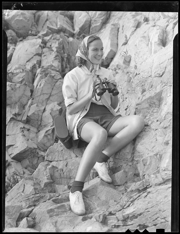 Woman with binoculars