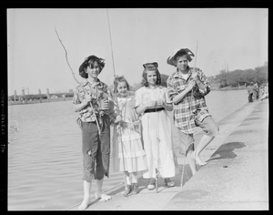 Kids dressed to go to the old fishing hole