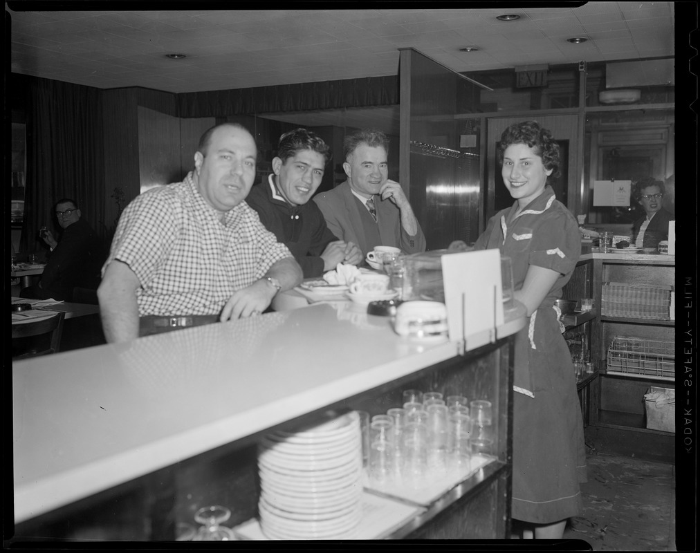 Men at lunch counter