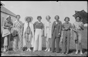 Women show their beach fashion
