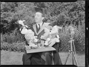 Walt Disney and several friends receive honorary degree from Harvard