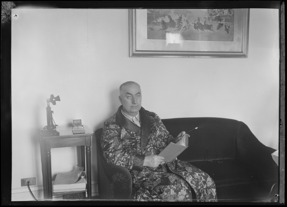 Edgar Wallace, famous English mystery author, in Boston