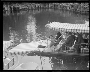 Shirley Temple rides the famous swan boats